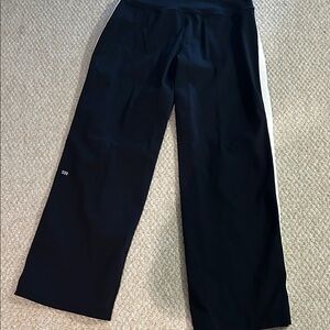 SplitS59 Black Wide-Leg Pants with White Stripe